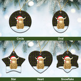 Hall Tartan Christmas Ceramic Ornament - Highland Cows Style